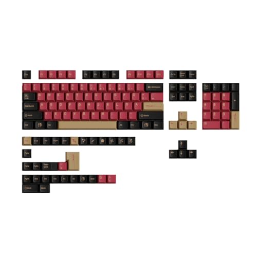 Yunnaty Keycaps PBT Cherry Profil Red Samurai Big Set Tastenkappen für Mechanische Tastaturen von Yunnaty