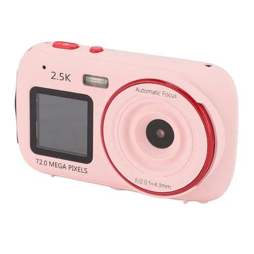 72-MP-Digitalkamera, 16-facher Digitalzoom, Kleine Kompaktkamera mit Zwei Bildschirmen für den Außenbereich (Sakura-Farbe) von Yunseity