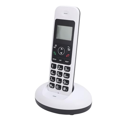 Schnurloses Telefon, Telefon mit LED-Hintergrundbeleuchtung für ältere Menschen mit Großen Tasten für zu Hause (White) von Yunseity