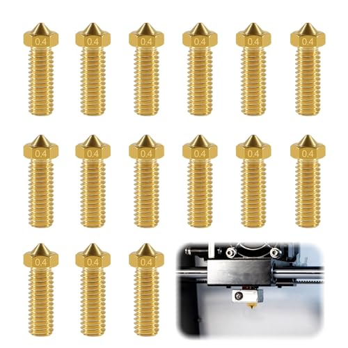 Yuqilin Messing Düsen für Anycubic Kobra 2, 15 Stück Volcano Nozzle 0.4mm Messing Düsen 3D Drucker Zubehör Filament Nozzle Set 3D Drucker Düsen Nozzle Volcano Set Ersatzteile Trichterform von Yuqilin