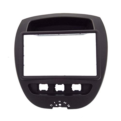 Yurefax Doppelter 2-Din-Autoradio-Rahmen, Armaturenbrett-Set, DVD-Radio-Panel, Stereo-Abdeckung, Aygo, for Citroen, C1, for Peugeot, 107 2005–2014 Radio-Stereo-Blendenrahmen von Yurefax