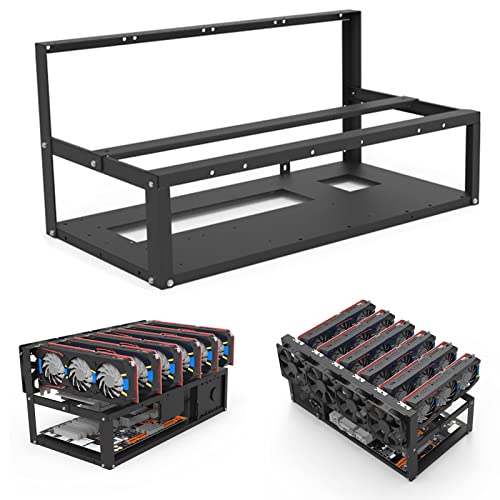 Yusat Miner Computer Rack Grafikkartenhalter Mining Rig Rahmengehäuse (Schwarz) von Yusat