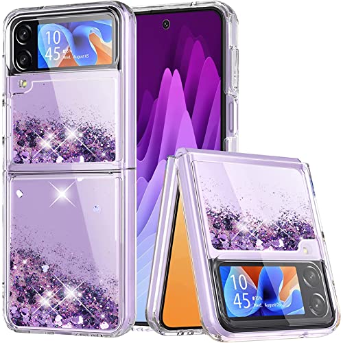 Yutwo Hülle für Samsung Galaxy Z Flip 3 5G, Glitzer Treibsand Silikon Stoßfest Samsung Z Flip 3 5G Handyhülle Transparent TPU Bumper Schutzhülle Quicksand Case von Yutwo