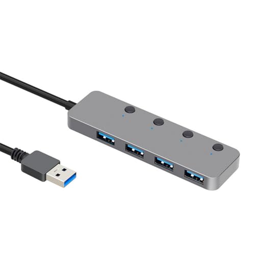 USB-3.0-Hubs mit 4 Anschlüssen für effiziente Geräteverwaltung, Stromsteuerung und verbessert die Kompatibilitäten, Heimbüro, tragbare Nutzung von Ywmsfl