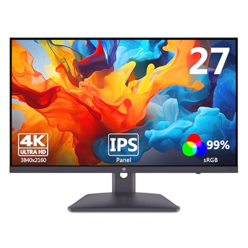 Z-Edge 27 Inch 4K Monitor UHD(3840x2160) IPS Panel 75Hz(DP) LED Monitor, 250 cd/m², HDR10, FreeSync, Flimmerfrei, HDMI x2, DisplayPort x2, VESA Kompatibel von Z Z-Edge