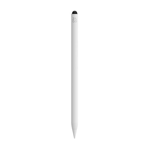 ZAGG Pro Stylus 2 Pen für iPad [2018 & Neuer], kabellos Laden, magnetischer Halt, klick-Einschalten, Doppelspitze, Neigungserkennung, Handflächenerkennung, Lange Akkulaufzeit, LED-Anzeige (weiß) von ZAGG