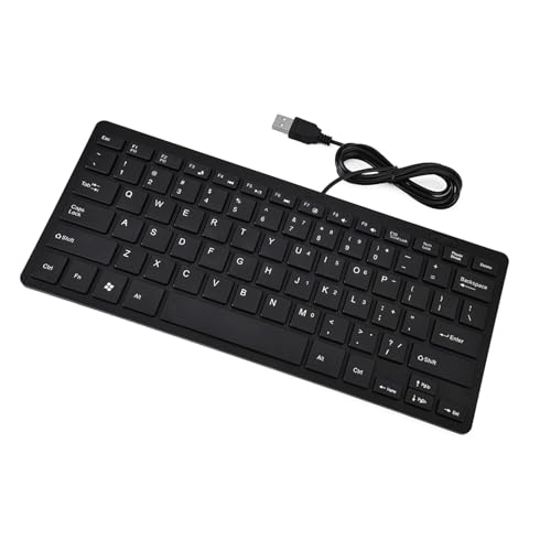 ZAICOLER Kleine Kabelgebundene Tastatur, Ultradünne -USB-Kabelgebundene Tastatur mit 78 Tasten. Tastaturen, Kabelgebundene Tastatur, Kleine Tastatur für Desktop-Computer, Laptop, PC (Black) von ZAICOLER