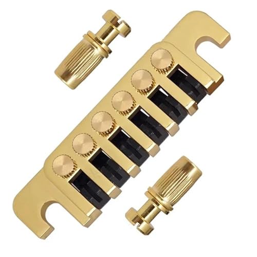 Gitarrenbrücke FÜR LP Elektrische Gitarre Brücke Stop Stange Brücke Pull String Platte Schwanz String Code(Gold) von ZALHIN