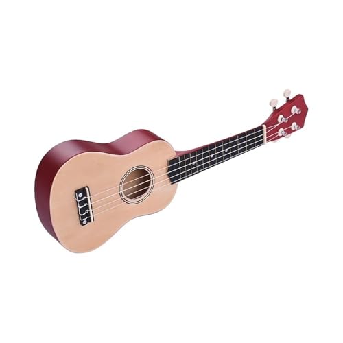 ukulele 21-Zoll-Akustik-Ukulele Für Anfänger Mädchen Cartoon Volles Lindenholz Mit Stimmgerät Kleine Gitarre(Wood) von ZALHIN