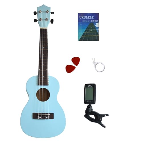 ukulele 23-Zoll-Ukulele Aus Holz Mit Vier Saiten Und Kleinem Stimmgerät Für Anfänger(Blue) von ZALHIN