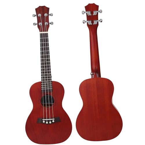 ukulele Mahagoni-Ukulele Mit Massiver Decke Ukulele-Zubehör Gigbag Riemen Nylonsaiten Elektrische Stimmgeräte(23) von ZALHIN