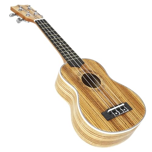 ukulele Zebrawood-Ukulele Hawaiianische 4-Saiter-Gitarre 21/24/26 Zoll Kleine Gitarre(Ukulele Set,21) von ZALHIN