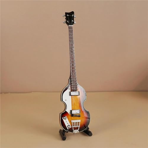 Modell Musikinstrument 15 Cm Mini-Gitarre E-Bass E-Gitarre Miniatur-Modell Aus Holz Mini-Musikinstrument(A) von ZAMASS