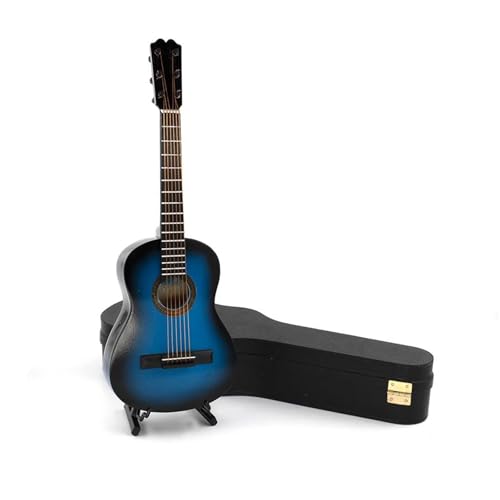 Modell Musikinstrument 8–25 Cm Erhältlich In Mehreren Größen Miniatur-Modell Einer Blauen Gitarre Aus Holz Mini-Musikinstrument-Dekoration(13cm) von ZAMASS