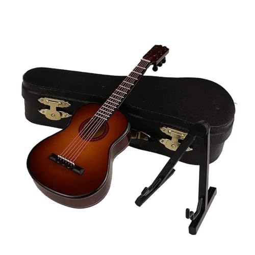 Modell Musikinstrument Mini Klassische Holzgitarre Modell Miniatur Gitarre Musikinstrument Dekoration Schlafzimmer Wohnzimmer(Brown,20cm) von ZAMASS