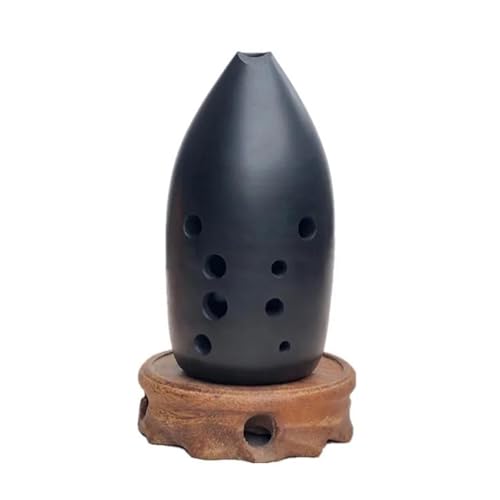 Okarina-Instrument 10 Löcher Xun F Ton G Ton Ocarina Flöte Musikinstrument Für Anfänger Handgebrannte Keramik(Black,G Set 1) von ZAMASS