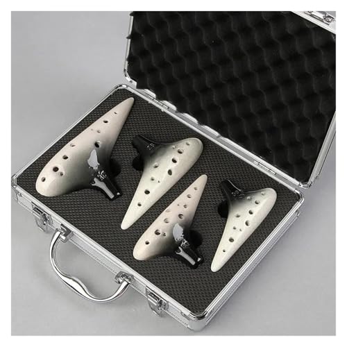 Okarina-Instrument Alto C/SC/SG/SF Ocarina 12 Farben Optional Mit Geschenkbox 4 Stück/Set(Black) von ZAMASS