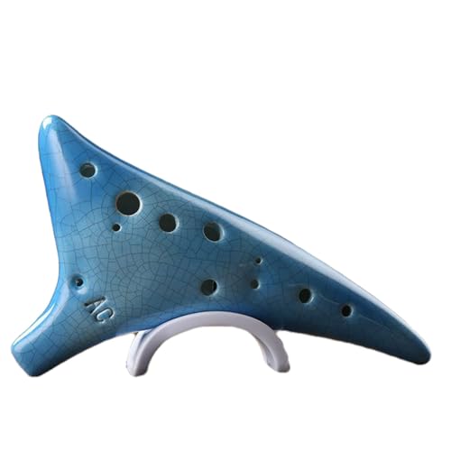 Okarina-Instrument Ocarina 12-Loch C-Tune Anfänger AC Profi Anfänger Erwachsene Ice Crack Ocarina(Blue) von ZAMASS