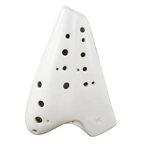 Okarina-Instrument Zweifarbige Keramik-Okarinas, Altton-C-Instrumente, Ocarina Of Time, Professionelle Musikinstrumente(White) von ZAMASS