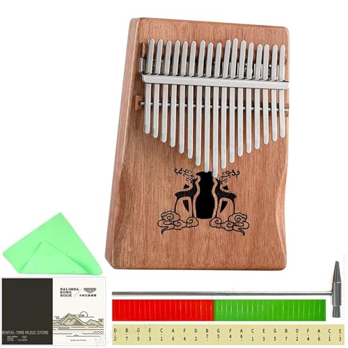 Professionelle Kalimba Kalimba 17 Tasten Holz Calimba Daumenklavier Mahagoni Tasteninstrument Mit Songbook-Zubehör(Style 7) von ZAMASS