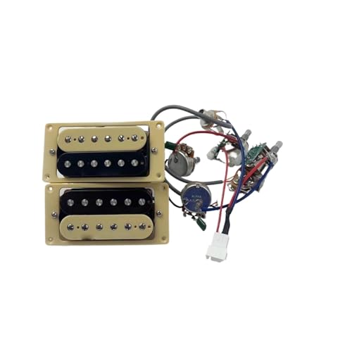 Tonabnehmer Pickups Set Geeignet Für LP-Gitarre Humbucker Elektrische Gitarre Tonabnehmer Single Cut, Lötfrei 2V2T 1 Set Gitarrenzubehör(B) von ZAMASS