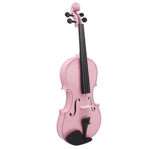 Violin Starter Set Farbe – Beliebte Violine Aus Massivem Holz Beginnen Sie Mit Dem Üben Von 4/4-Klavier Für Erwachsene(Pink) von ZAMASS