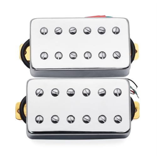 ZAMASS Tonabnehmer Pickups Set Geeignet Für LP Sechssaitige E-Gitarre Doppeldrahtrahmen-Tonabnehmer E-Gitarren-Brückenhals 50/52 Mm Tonabnehmer(Set A) von ZAMASS