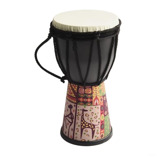 ZAMETTER Westafrikanische Djembe, 10,2 cm, bemalt, bunt, pädagogische Handtrommel, bemalte westafrikanische Djembe (B) von ZAMETTER