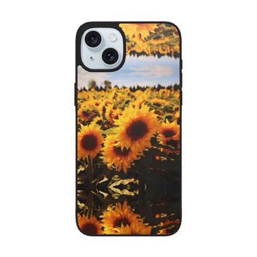 ZAMOUX Gelber Sonnenblumenfelddruck 15,5 cm (6,1 Zoll) ist geeignet für iPhone 15 und 6,7 Zoll ist geeignet für iPhone 15 Plus. von ZAMOUX