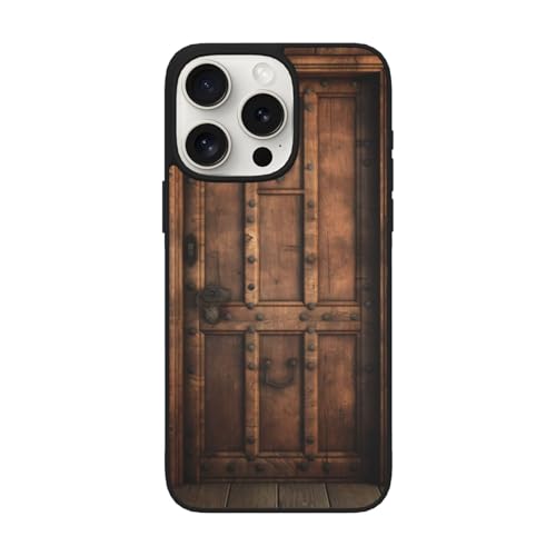 ZAMOUX Rustikaler Holztürdruck für iPhone 15 Pro Max, 15,5 cm (6,1 Zoll), für iPhone 15 Pro von ZAMOUX