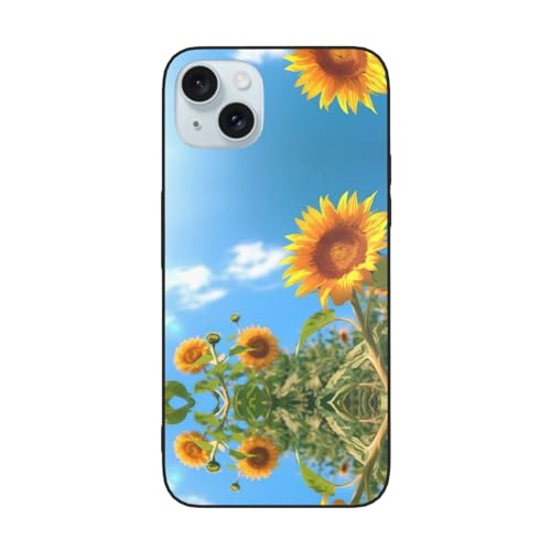 ZAMOUX Sonnenblumen auf blauem Himmel, 15,5 cm (6,1 Zoll), geeignet für iPhone 15 und 17 cm (6,7 Zoll) ist geeignet für iPhone 15 Plus. von ZAMOUX