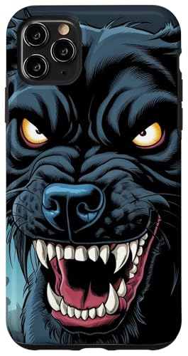 Hülle für iPhone 11 Pro Max Illustration eines wütenden finsteren knurrenden Hundes von ZAPLOU