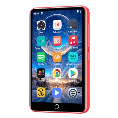 MP3 Player mit Spotify, ZAQE 80GB MP3 Player mit Bluetooth und WLAN，MP3-Player mit Amazon-Musik, hörbar, Deezer, 4 Zoll Touchscreen, MP3, MP4-Player für Kinder (Rot) von ZAQE