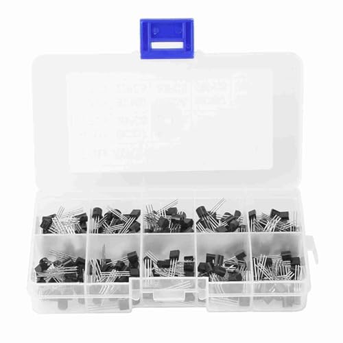 200 Stück 10 Werte NPN PNP TO 92 Transistor-Sortiment DIY Kit, 200 Stück Transistoren, Gut Verpackt und Sortiert Mit Kunststoff Aufbewahrungs Box for Electronic von ZAWELIYO