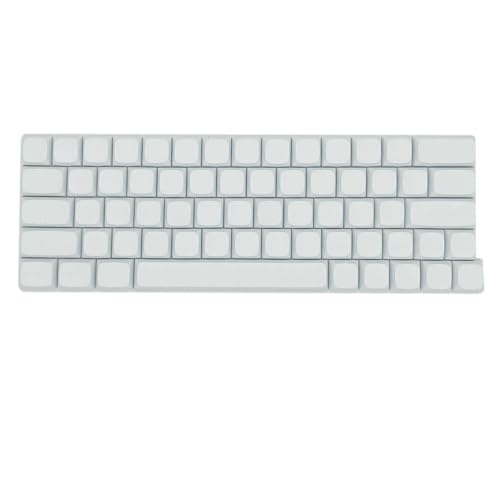 ZBIianxer PBT Tastenkappen 64 Tasten Minimalistische Weiße Leere Tastenkappe Sublimations Tastenkappe Für XD64 GK64 SK64-Layout Tastaturen von ZBIianxer