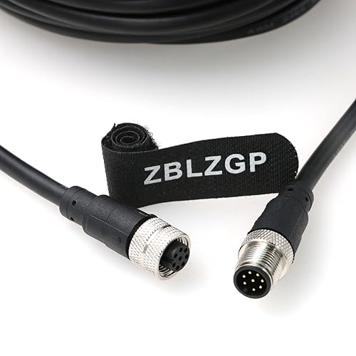 ZBLZGP M12 A-Code 8-poliger Luftfahrt-Sensor, männlich, weiblich, elektrisch, IP67, wasserdichtes Kabel (Stecker auf Buchse, 20 m) von ZBLZGP