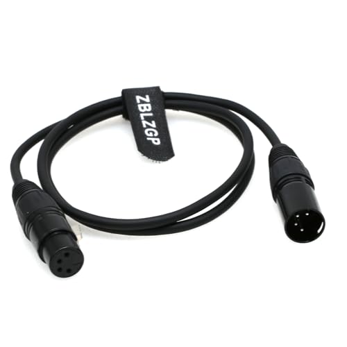 ZBLZGP XLR 4-poliger Stecker auf XLR 4-polige Buchse, Netzteil-Verlängerungskabel für Kamera-Monitor Godox VL150 VL200 VL300 LED-Beleuchtung (normales 4-poliges XLR-Kabel, 1 m) von ZBLZGP