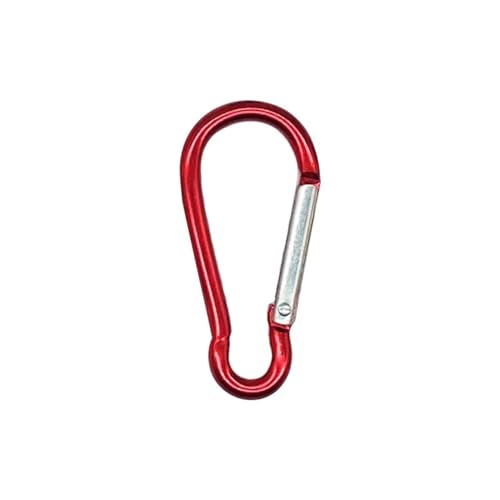 Karabinerhaken, 10 Karabiner mit Federverschluss, Haken aus Aluminiumlegierung, D-Karabiner, Federclip, Haken, Schlüsselanhänger, Kletterkarabiner, Schlüssel, Camping-Werkzeug(Red) von ZBORAVPIX