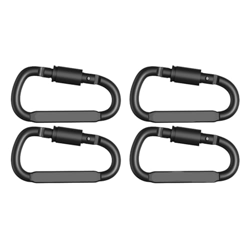 Karabinerhaken, 2–20 Stück Aluminiumlegierung D-Ring Schnalle Federschnappclip Haken Schlüsselanhänger Karabiner for Schlüssel Kletterwerkzeuge(Black,4PCS) von ZBORAVPIX