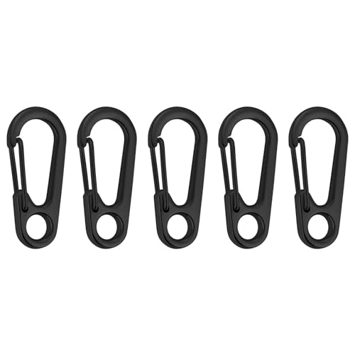 Karabinerhaken, 5/10/20 stücke Karabinerverschluss Schnalle Keychian Mini Karabiner Outdoor Camping D-ring Schnallen Legierung Frühling Snap Haken Schlüsselanhänger Clips(Black,5PCS) von ZBORAVPIX