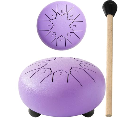 Hang Drum Instrument, Rain Drum, Zungentrommel Aldult, Handpan Drum, 3 Zoll 6-ton/6 Zoll 8-ton Regenmusik Instrument, Hang Drum Instrument, Rain Drum Outdoor Garden(Purple,6 Inches - 8 Tone) von ZDSDZSD