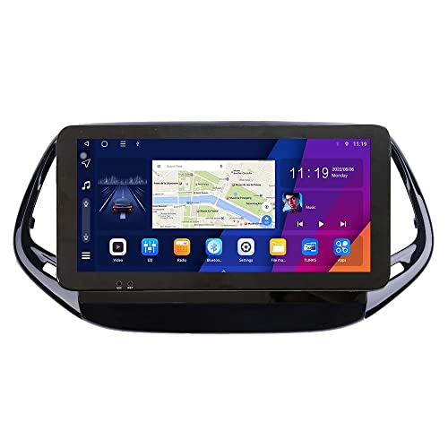 ZERTRAN 10.33" QLED/IPS 1600x720 CarPlay Android Autoradio Autonavigation Stereo Multimedia Player GPS Radio DSP Touchscreen fürJeep Compass 2017-2018 von ZERTRAN