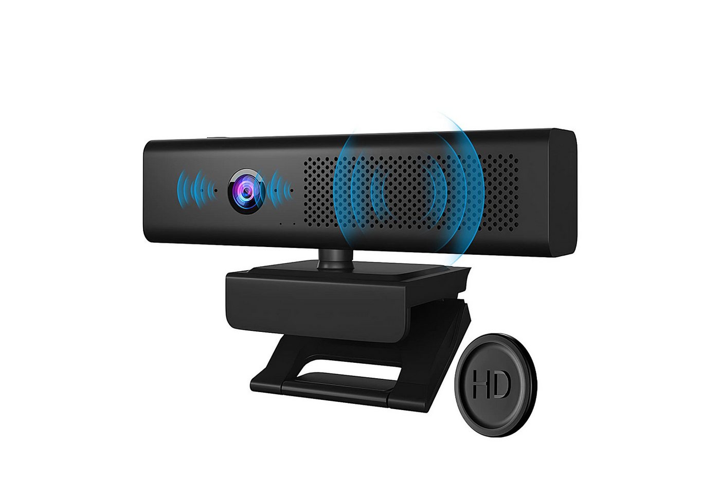 ZEUOPQ 1080P PC-Webcam, 30fps Web-Digitalkamera, Full HD-Webcam (1920 x 1080P, Web-Digitalkamera mit 4 Eingebauten Mikrofonen und Lautsprechern, USB-Webcam mit magnetischer für Zoom-Konferenz/Gaming/Streaming) von ZEUOPQ