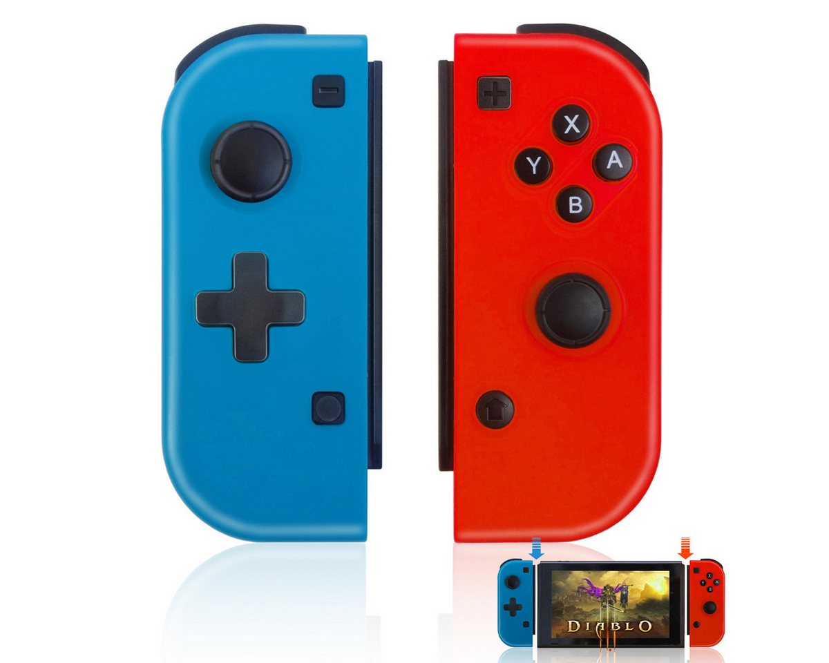 ZEUOPQ Joy-Con 2st Wireless-Controller L/R Joypads Joysticks für Switch Controller (Wireless Controller für S-witch, idealer Ersatz mit Gyroskop und Vibration, 2 St., Anpassbare Vibration, Bewegungssteuerung, 300mAh Akku,26Fuß Reichweite) von ZEUOPQ