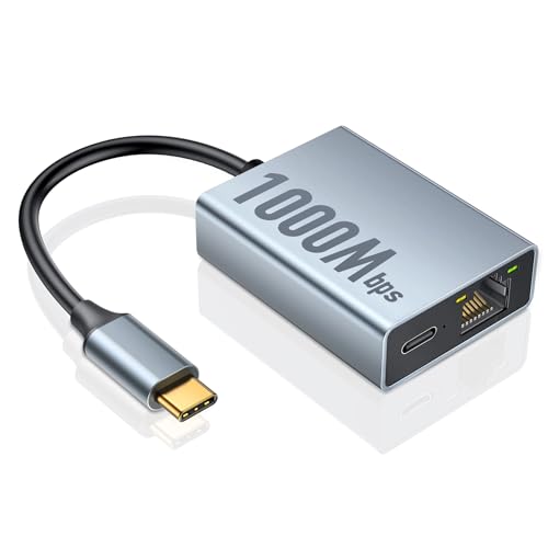 ZEXMTE USB C zu Ethernet Adapter für Chromecast mit Google TV- USB C zu Rj45 1000Mbps Ethernet Netzwerk Adapter, Kompatibel mit Chromecast Google TV (HD/ 4K), Laptop, Tablet - Klebeband im Lieferumfan von ZEXMTE