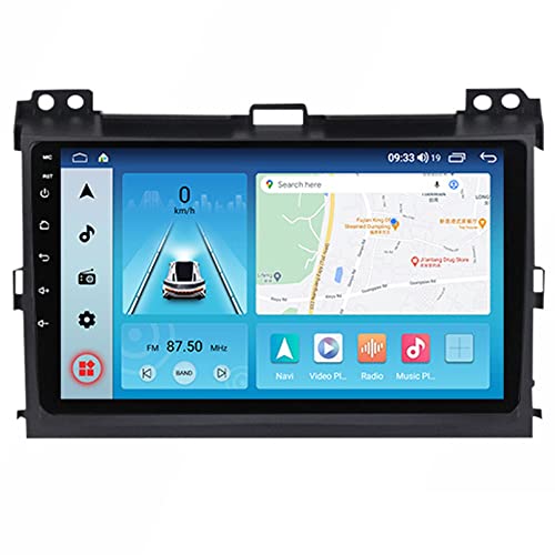 ZGYBDH Android 11 Car Stereo Radio für Toyo-Ta Land Cruiser Prado 120 2004-2009 9-Zoll-Monitor Audioempfänger für Auto DVD-Player für Fahrzeuge Unterstützung Bluetooth Cinch-Ausgang Voll DVR Steuerung von ZGYBDH