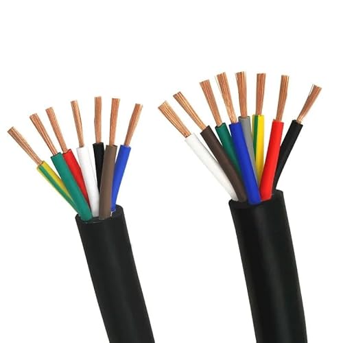 ZGYDNM 5 Meter Überwachungsstromkabel 2 3 4 5 6 8 10 12 Kern 26 24 22 20 18 17 15 13 9awg Steuerleitung aus reinem Kupfer PVC-Stromleitung(13 AWG 5 Meters,8 cores) von ZGYDNM