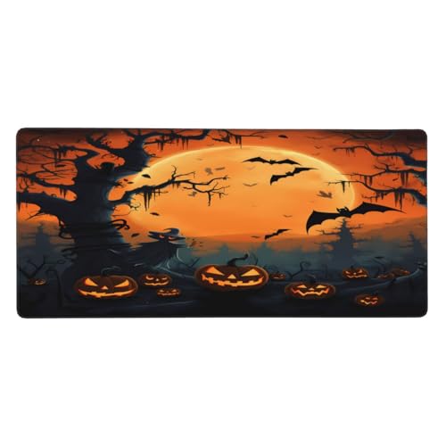 Mauspad mit Halloween-Party, bedruckt, 40,6 x 90,2 cm, großes Gaming-Mauspad, rutschfestes Zubehör für Computer, Laptop, Büro, Zuhause von ZHANLEI