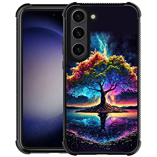 ZHEGAILIAN Kompatibel mit Samsung Galaxy S24 Hülle, schöner Lebensbaum, Galaxy S24 Hüllen für Damen und Mädchen, Ecken, stoßfest, sturzsicher, Design für Samsung S24, 15,7 cm (6,2 Zoll), schöner von ZHEGAILIAN