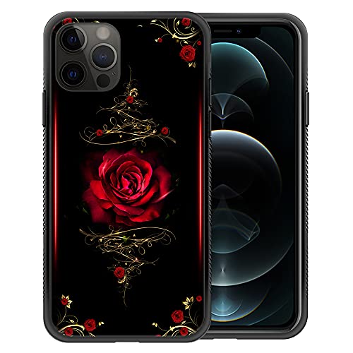 ZHEGAILIAN Schutzhülle kompatibel mit iPhone 12 Pro, Spiritual Rose, kompatibel mit iPhone 12 Pro für Mädchen, rutschfestes Muster, Rückabdeckung, weicher TPU-Stoßfänger, Stützhülle für 12 Pro 15,5 cm von ZHEGAILIAN